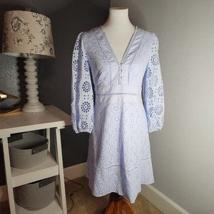 Banana Republic baby blue eyelet embroidery dress. Size 10